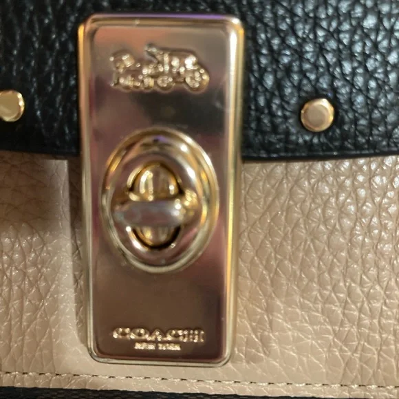 Coach lane colorblock and rivets exotic snakeskin crossbody bag